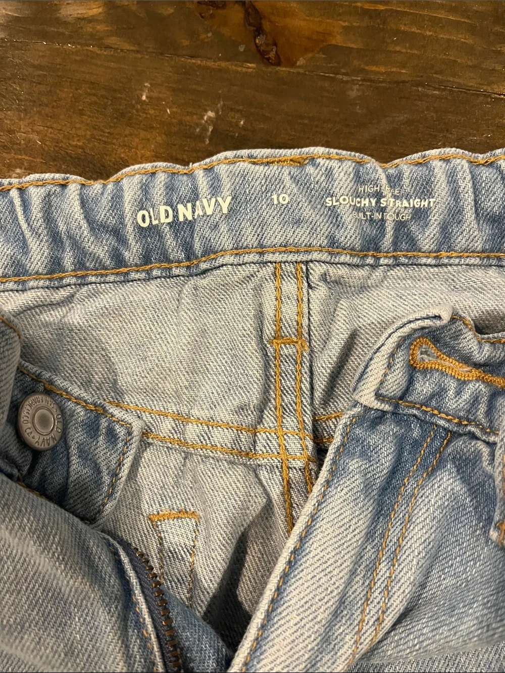Old Navy Light Blue Slouchy Straight Jeans